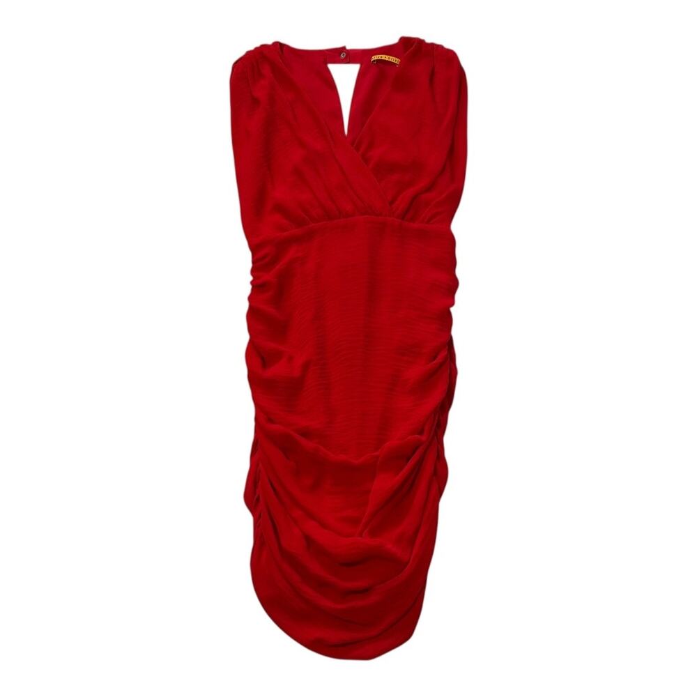 NWT Alice & Olivia Cocktail Dress - Rushed Red Halter Open Back Mini - Medium